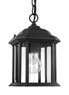 Kent traditional 1-light outdoor exterior semi-flush convertible ceiling hanging pendant in black fi (38|60029-12)