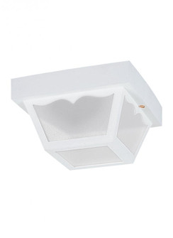 Outdoor Ceiling traditional 1-light outdoor exterior ceiling flush mount in white finish with clear (38|7567-15)