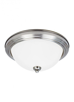 Geary transitional 1-light indoor dimmable ceiling flush mount fixture in brushed nickel silver fini (38|77063-962)