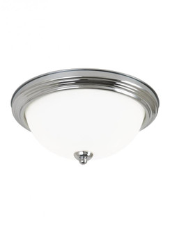 Geary transitional 2-light indoor dimmable ceiling flush mount fixture in brushed nickel silver fini (38|77064-962)