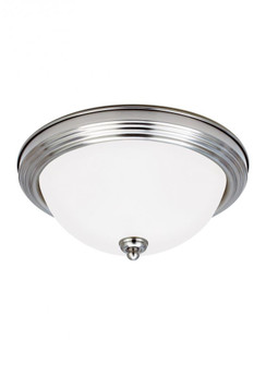Geary transitional 3-light indoor dimmable ceiling flush mount fixture in brushed nickel silver fini (38|77065-962)
