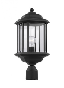 Kent traditional 1-light outdoor exterior post lantern in black finish with clear beveled glass pane (38|82029-12)