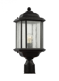 Kent traditional 1-light outdoor exterior post lantern in oxford bronze finish with clear seeded gla (38|82029-746)