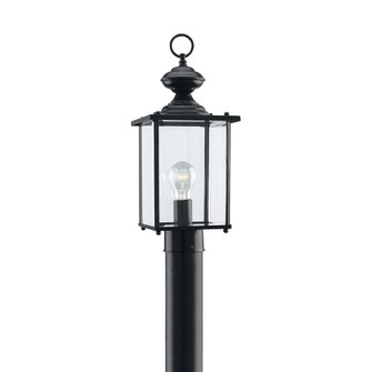 Jamestowne transitional 1-light outdoor exterior post lantern in black finish with clear beveled gla (38|8257-12)