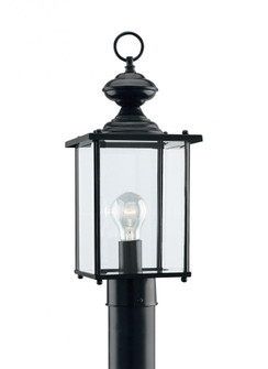 Jamestowne transitional 1-light outdoor exterior post lantern in black finish with clear beveled gla (38|8257-12)