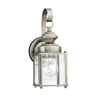 Jamestowne transitional 1-light small outdoor exterior wall lantern in antique brushed nickel silver (38|8456-965)