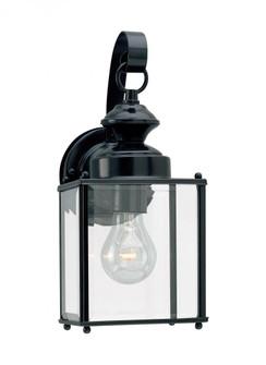 Jamestowne transitional 1-light medium outdoor exterior wall lantern in black finish with clear beve (38|8457-12)