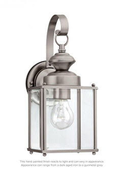 Jamestowne transitional 1-light medium outdoor exterior wall lantern in antique brushed nickel silve (38|8457-965)