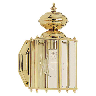 Classico traditional 1-light outdoor exterior small wall lantern sconce in polished brass gold finis (38|8507-02)
