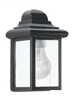 Mullberry Hill traditional 1-light outdoor exterior wall lantern sconce in black finish with clear b (38|8588-12)