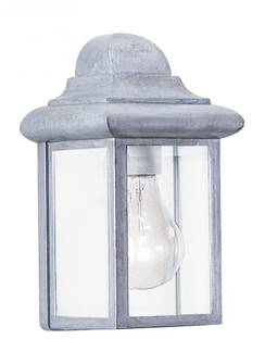 Mullberry Hill traditional 1-light outdoor exterior wall lantern sconce in pewter finish with clear (38|8588-155)