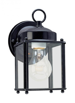 New Castle traditional 1-light outdoor exterior wall lantern sconce in black finish with clear glass (38|8592-12)