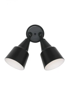 Flood Light traditional 2-light outdoor exterior medium adjustable swivel flood light in black finis (38|8607-12)