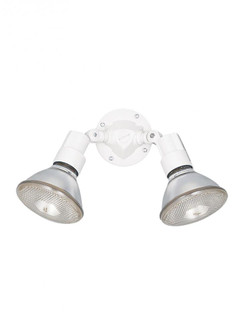 Flood Light traditional 2-light outdoor exterior adjustable swivel flood light in white finish (38|8642-15)