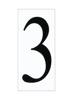 Address light collection traditional white plastic number 3 tile (38|90613-68)