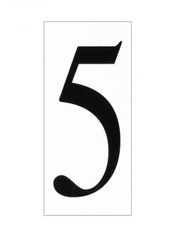 Address light collection traditional white plastic number 5 tile (38|90615-68)