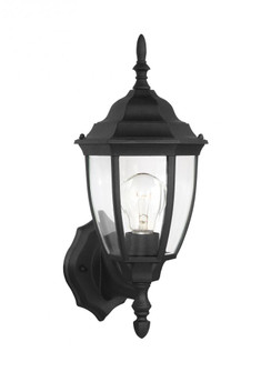 Bakersville traditional 1-light outdoor exterior wall lantern in black finish with clear curved beve (38|88940-12)