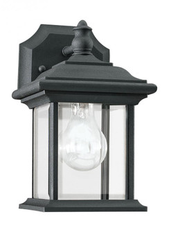 Wynfield traditional 1-light outdoor exterior wall lantern sconce downlight in black finish with cle (38|85200-12)