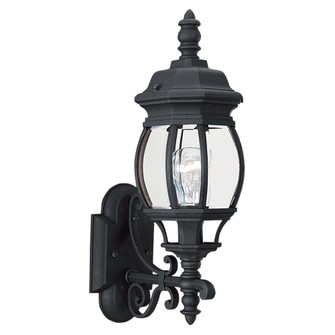 Wynfield traditional 1-light outdoor exterior wall lantern sconce uplight in black finish with clear (38|88200-12)