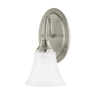 Holman traditional 1-light indoor dimmable bath vanity wall sconce in brushed nickel silver finish w (38|41806-962)