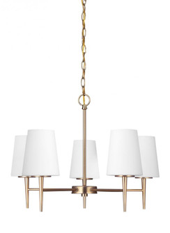 Driscoll contemporary 5-light indoor dimmable ceiling chandelier pendant light in satin brass gold f (38|3140405-848)
