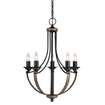 Corbeille traditional 5-light indoor dimmable ceiling chandelier pendant light in stardust weathered (38|3280405-846)