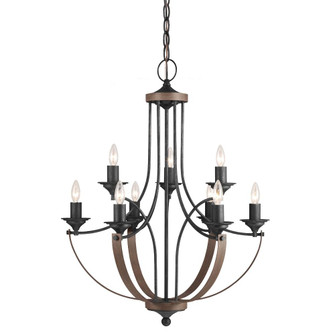 Corbeille traditional 9-light indoor dimmable ceiling chandelier pendant light in stardust weathered (38|3280409-846)