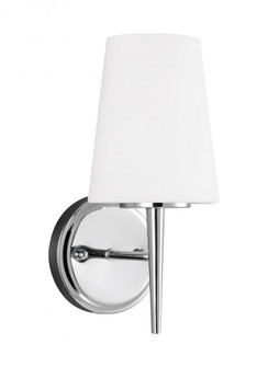 Driscoll contemporary 1-light indoor dimmable bath vanity wall sconce in chrome silver finish with c (38|4140401-05)