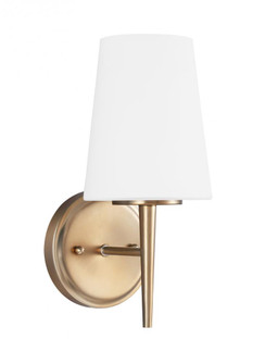 Driscoll contemporary 1-light indoor dimmable bath vanity wall sconce in satin brass gold finish wit (38|4140401-848)