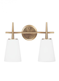 Driscoll contemporary 2-light indoor dimmable bath vanity wall sconce in satin brass gold finish wit (38|4440402-848)
