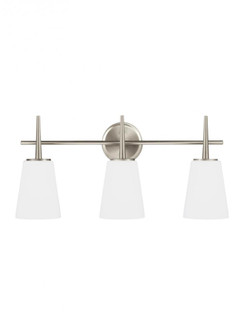 Driscoll contemporary 3-light indoor dimmable bath vanity wall sconce in brushed nickel silver finis (38|4440403-962)