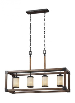Dunning contemporary 4-light indoor dimmable linear ceiling chandelier pendant light in stardust fin (38|6613304-846)