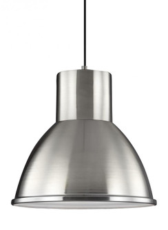 Division Street contemporary 1-light indoor dimmable ceiling hanging single pendant light in brushed (38|6517401-962)