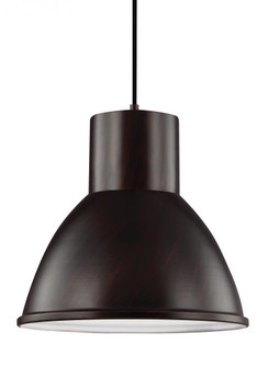 Division Street contemporary 1-light indoor dimmable ceiling hanging single pendant light in bronze (38|6517401-710)