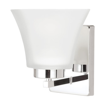 Bayfield contemporary 1-light indoor dimmable bath vanity wall sconce in chrome silver finish with s (38|4111601-05)