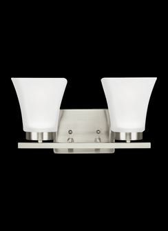 Bayfield contemporary 2-light indoor dimmable bath vanity wall sconce in brushed nickel silver finis (38|4411602-962)