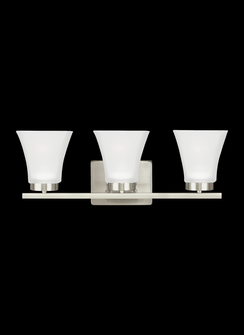 Bayfield contemporary 3-light indoor dimmable bath vanity wall sconce in brushed nickel silver finis (38|4411603-962)