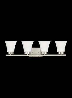 Bayfield contemporary 4-light indoor dimmable bath vanity wall sconce in brushed nickel silver finis (38|4411604-962)