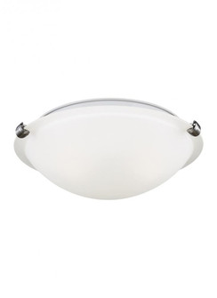 Clip Ceiling transitional 2-light indoor dimmable flush mount in brushed nickel silver finish with s (38|7543502-962)