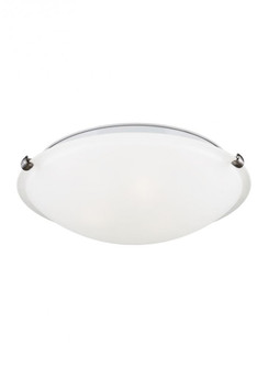 Clip Ceiling transitional 3-light indoor dimmable flush mount in brushed nickel silver finish with s (38|7543503-962)