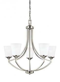 Hanford traditional 5-light indoor dimmable ceiling chandelier pendant light in brushed nickel silve (38|3124505-962)