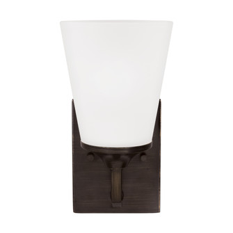 Hanford traditional 1-light indoor dimmable bath vanity wall sconce in bronze finish with satin etch (38|4124501-710)