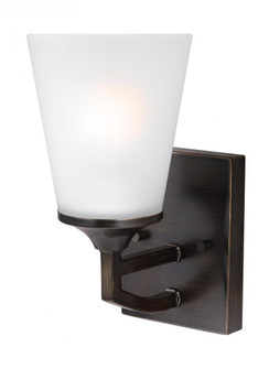 Hanford traditional 1-light indoor dimmable bath vanity wall sconce in bronze finish with satin etch (38|4124501-710)