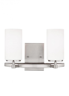 Alturas contemporary 2-light indoor dimmable bath vanity wall sconce in brushed nickel silver finish (38|4424602-962)