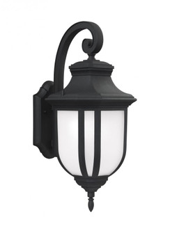 Childress traditional 1-light outdoor exterior large wall lantern sconce in black finish with satin (38|8736301-12)