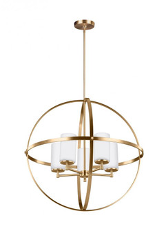 Alturas contemporary 5-light indoor dimmable ceiling chandelier pendant light in satin brass gold fi (38|3124605-848)