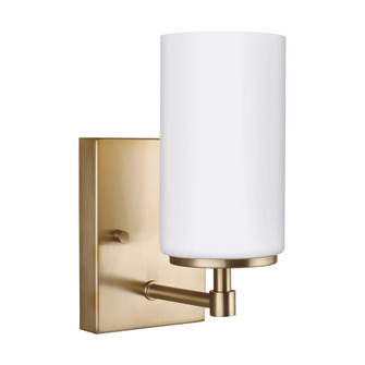 Alturas contemporary 1-light indoor dimmable bath vanity wall sconce in satin brass gold finish with (38|4124601-848)