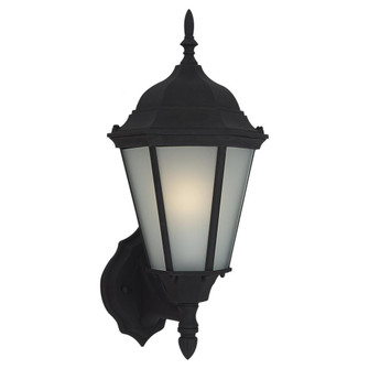 Bakersville traditional 1-light outdoor exterior wall lantern sconce in black finish with satin etch (38|89941-12)