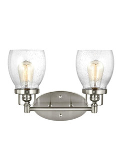 Belton transitional 2-light indoor dimmable bath vanity wall sconce in brushed nickel silver finish (38|4414502-962)