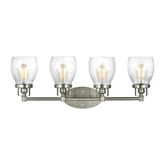 Belton transitional 4-light indoor dimmable bath vanity wall sconce in brushed nickel silver finish (38|4414504-962)